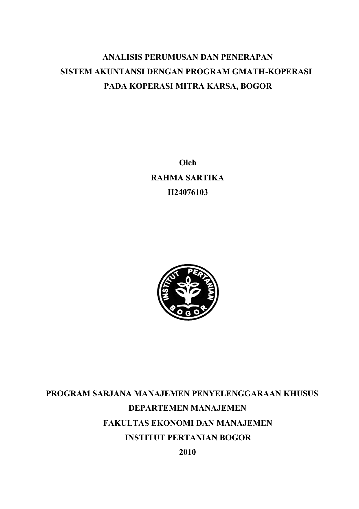 Contoh Proposal Penelitian Koperasi Simpan Pinjam - Ahmad Marogi