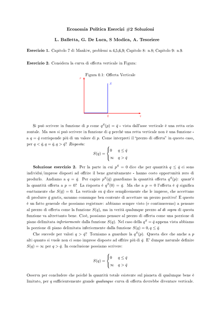 Economia Politica Esercizi #2 Soluzioni L. Balletta, G. De 1024_x_725_png