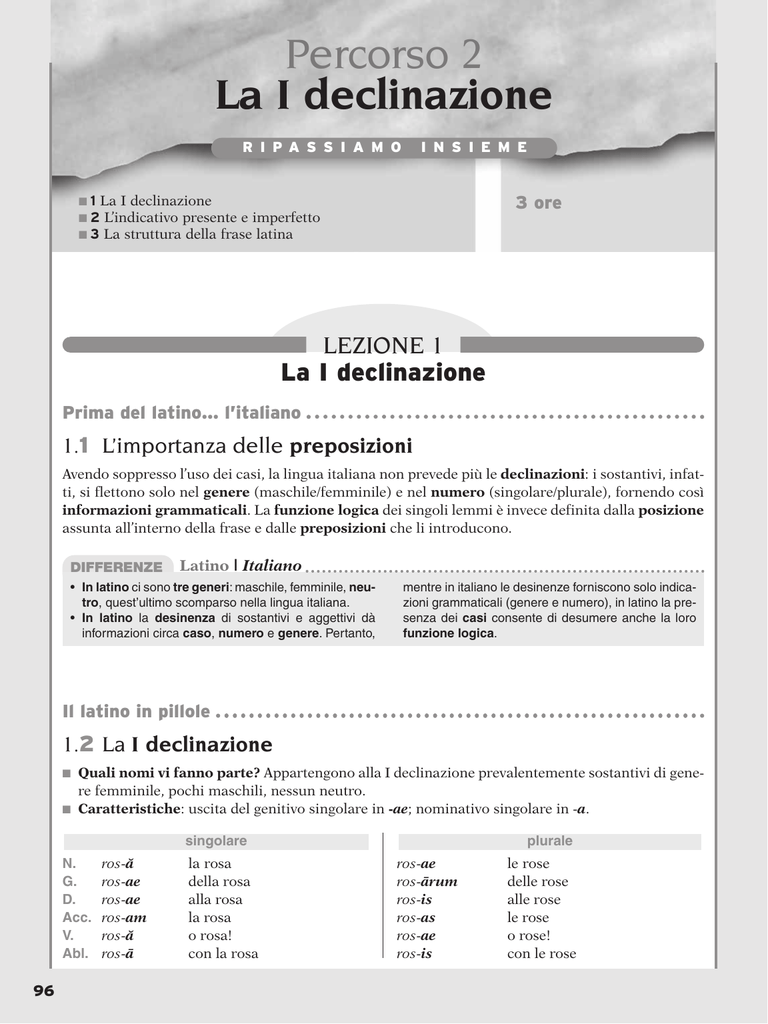 Percorso 2 La I Declinazione