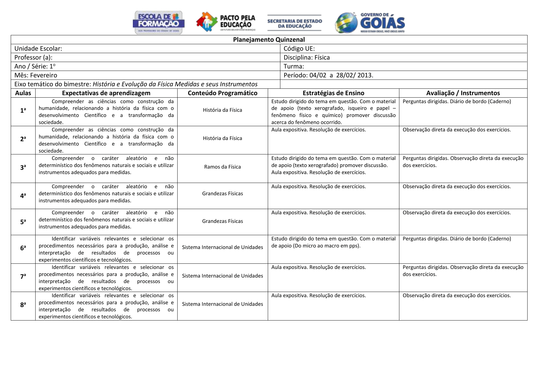 Plano De Aula Fisica 1 Ano Ensino Medio Ensino Relacionado