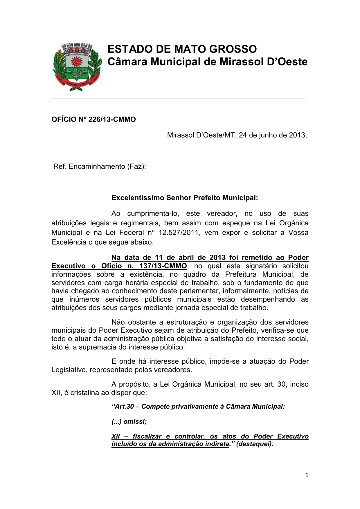Oficio Nº 228 13 Reiteracao De Informacao