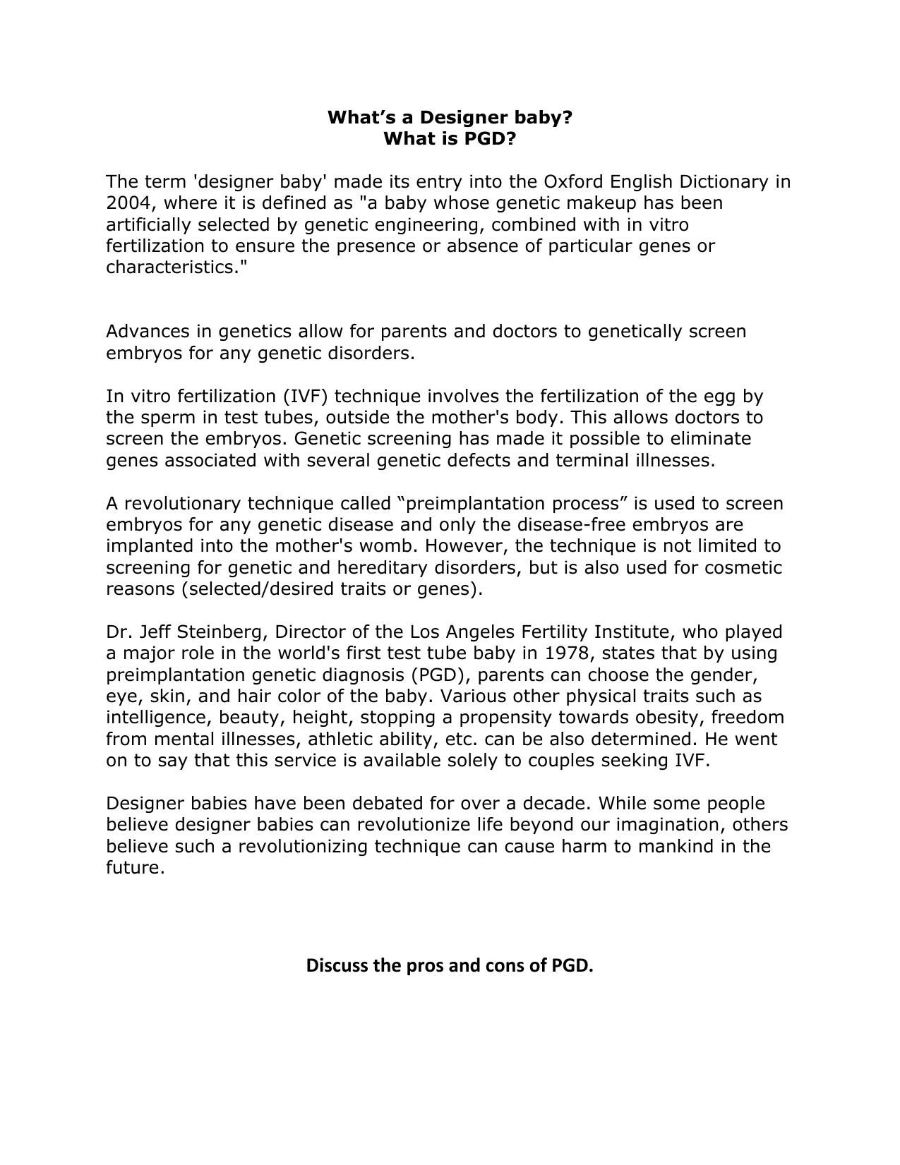 Designer Babies The Pros And Cons Of Engineering Baby Viewer