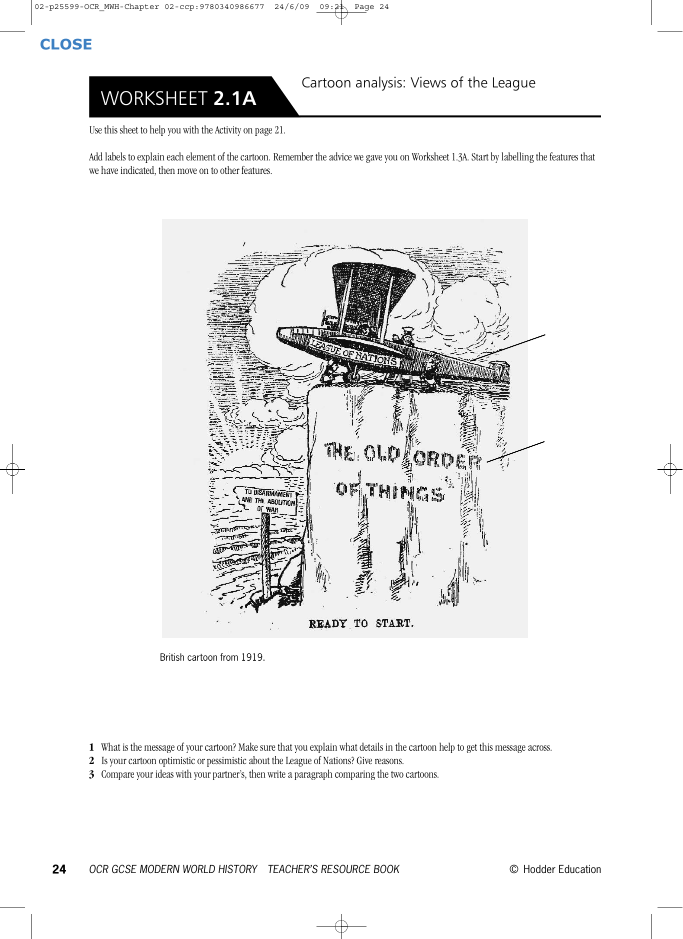 Cartoon Analysis Worksheet Answers – E Street Light