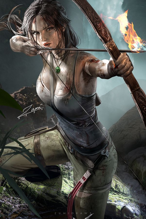 Lara Croft - Tomb Raider - Mobile Wallpaper by zumidraws #3418069 - Zerochan Anime Image Board