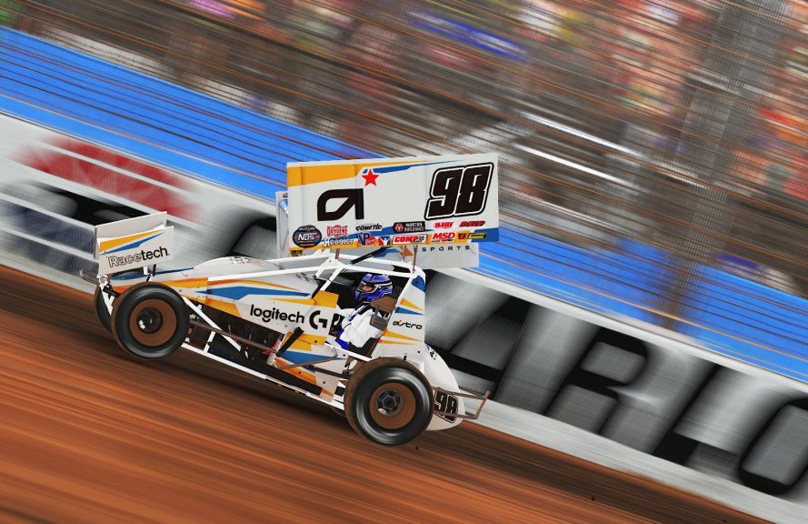 Bergeron Makes History With Third iRacing World of Outlaws Sprint Car