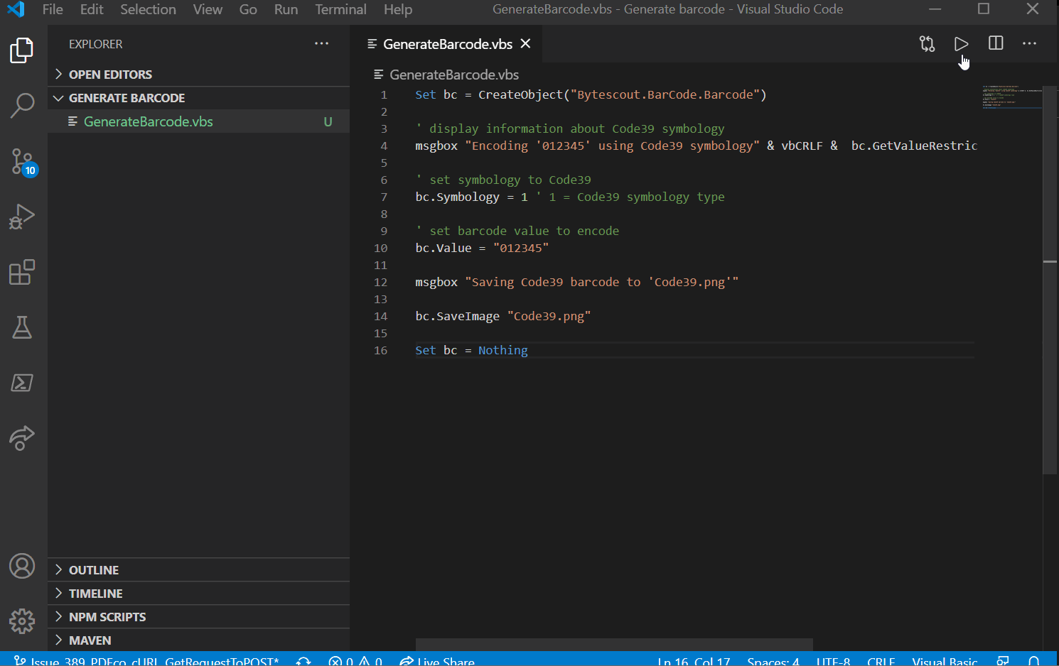 Code Bar VB6 How to Generate Barcode in Visual Basic 6 ByteScout