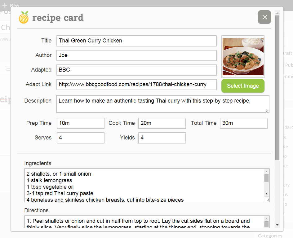Recipe Card A Free WordPress Plugin for Publishing Recipes