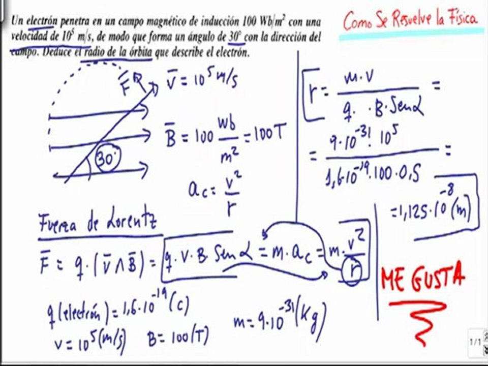 Calcular radio orbita del electron movil Fisica