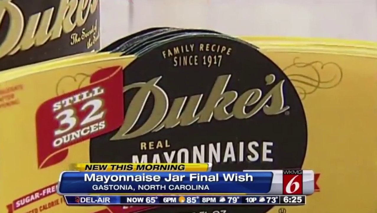 South Carolina Man Wants Ashes Stored in Duke's Mayonnaise Jar video