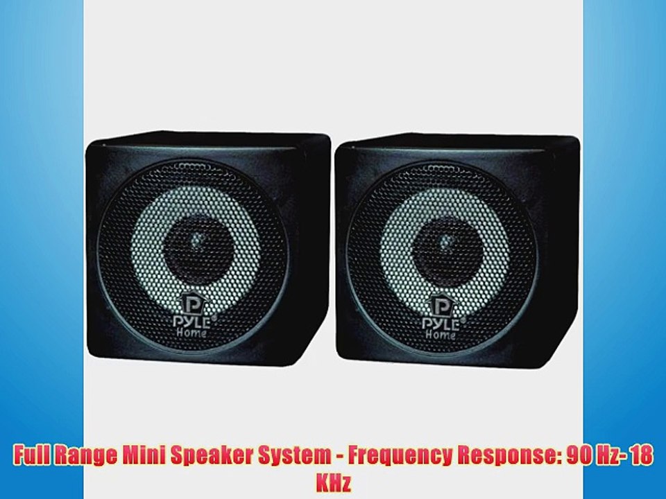 Pyle Home PCB3BK 3Inch 100Watt Mini Cube Bookshelf Speakers Pair