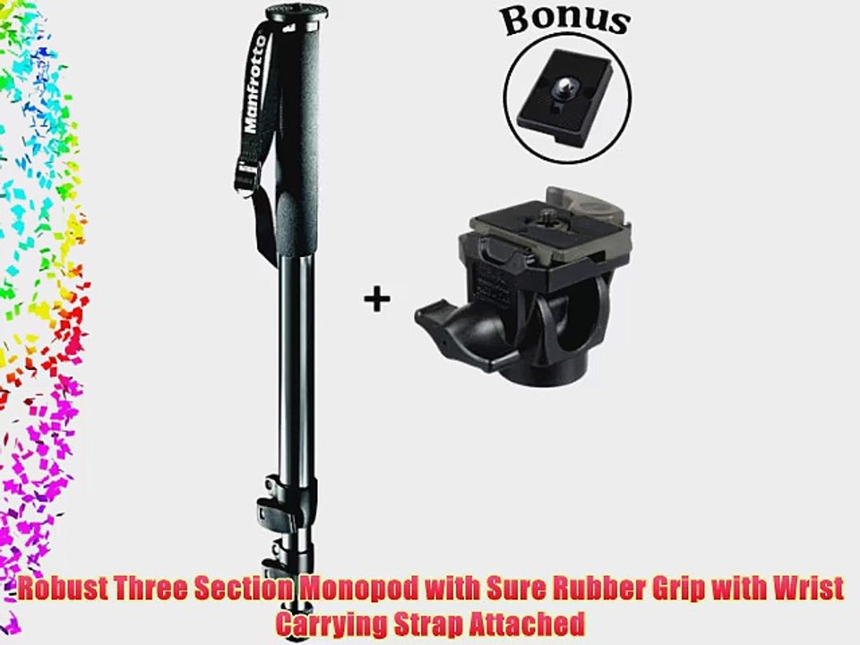 Manfrotto 681B Professional Monopod with 234RC (3229) Swivel Head and a Replacement Quick