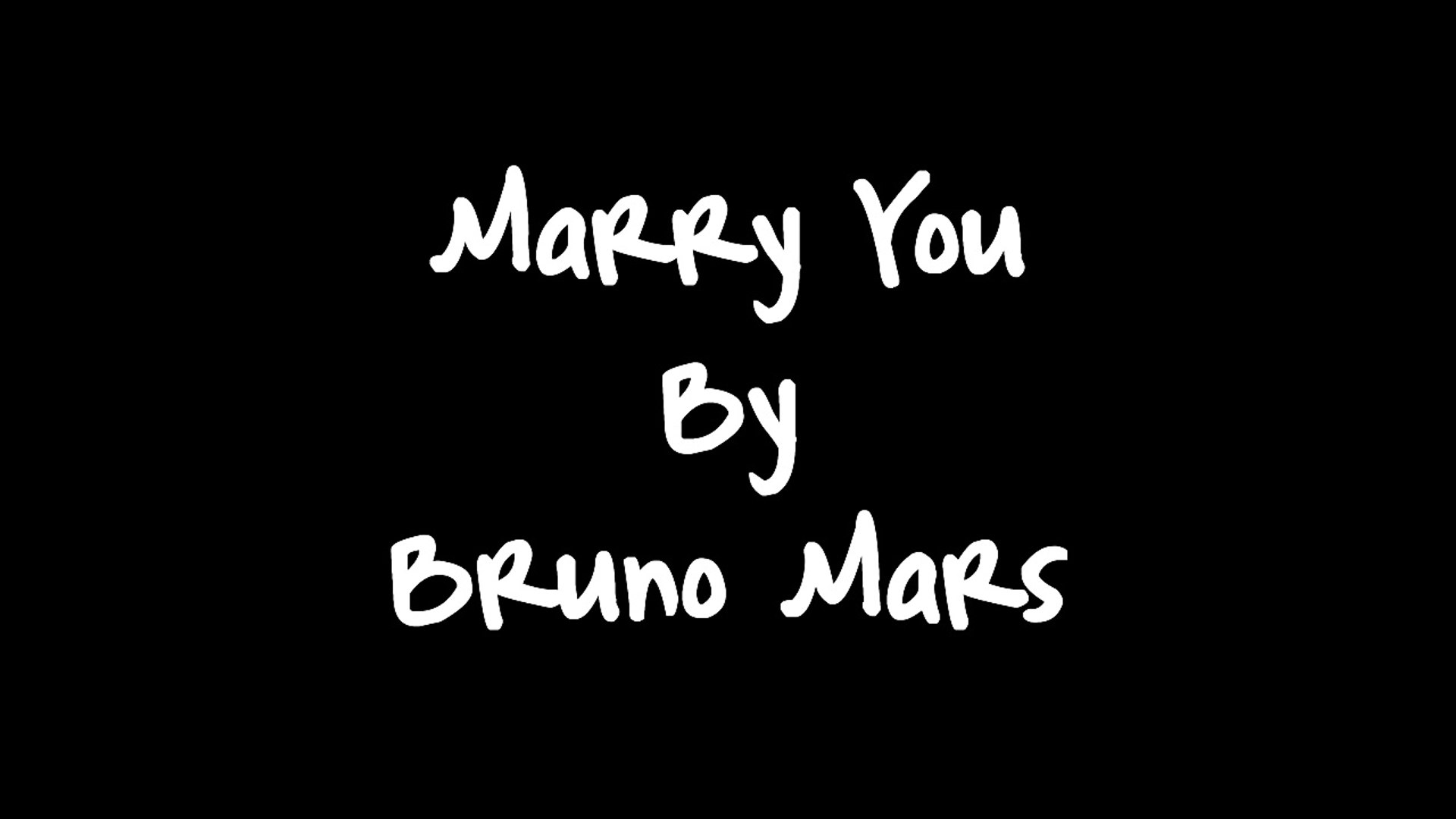 Marry You Bruno Mars Lyrics