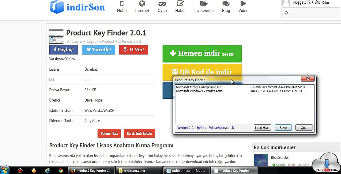 Product Key Finder kullanimi kurulumu Dailymotion Video