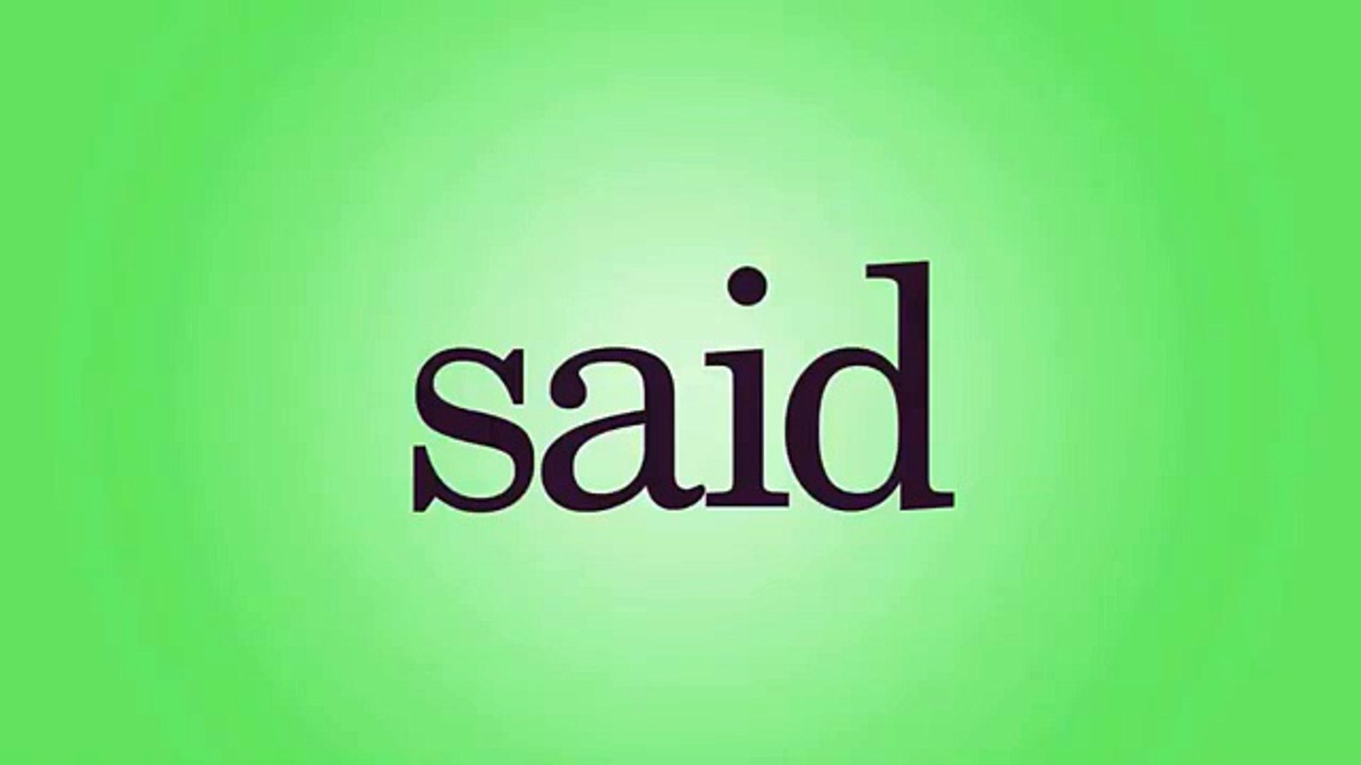 Said Song Sight Word Said - Dailymotion Video