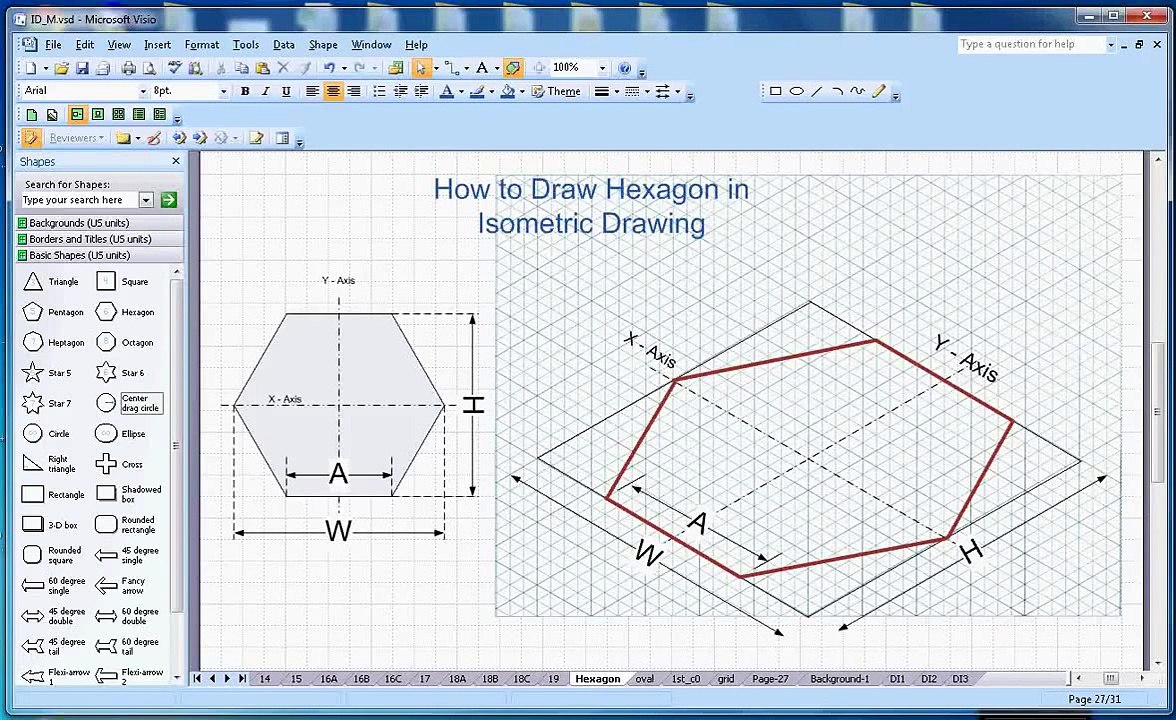 How to draw Hexagon in isometric drawing video Dailymotion