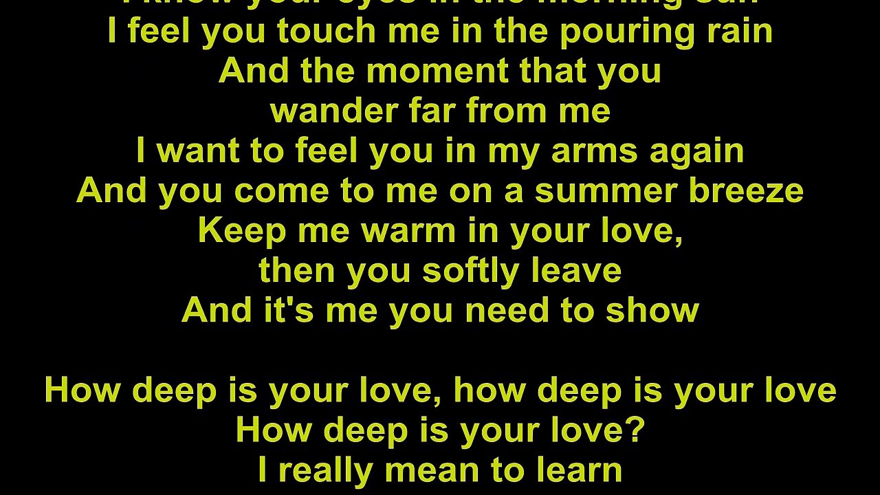 Bee Gees How Deep Is Your Love Lyrics video Dailymotion