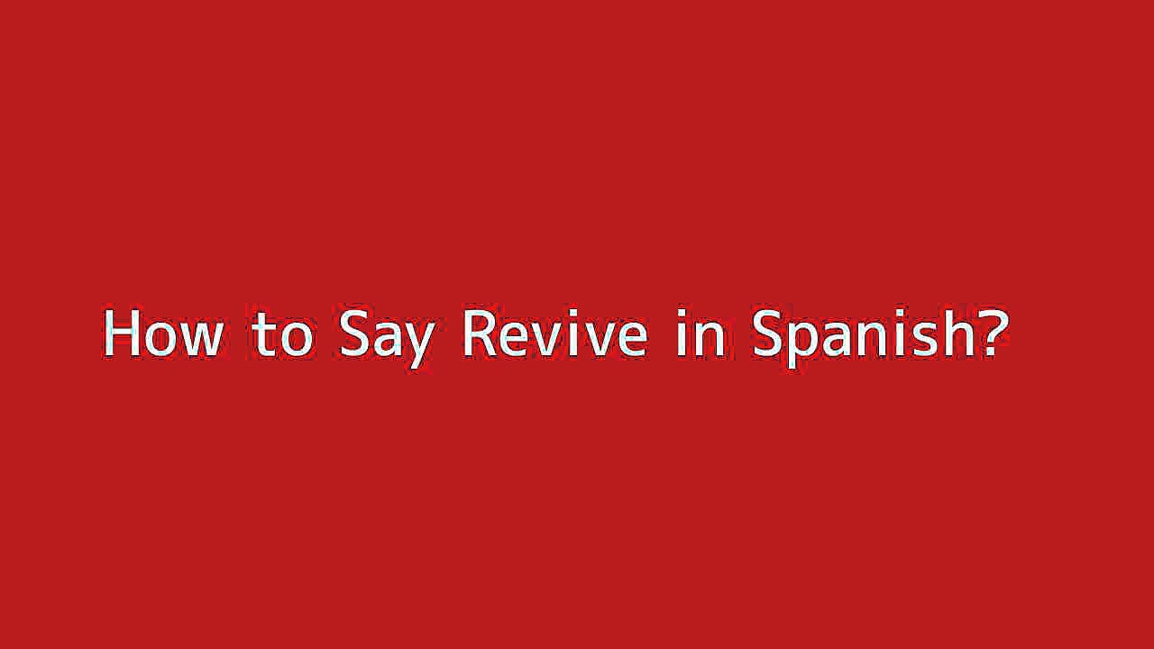 How to say Revive in Spanish Vidéo Dailymotion