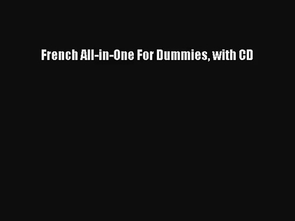 French All-in-One For Dummies Amazon.ca