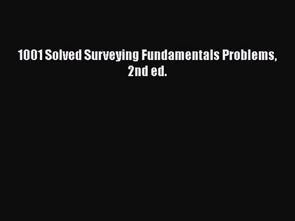 1001 solved surveying fundamentals problems pdf free