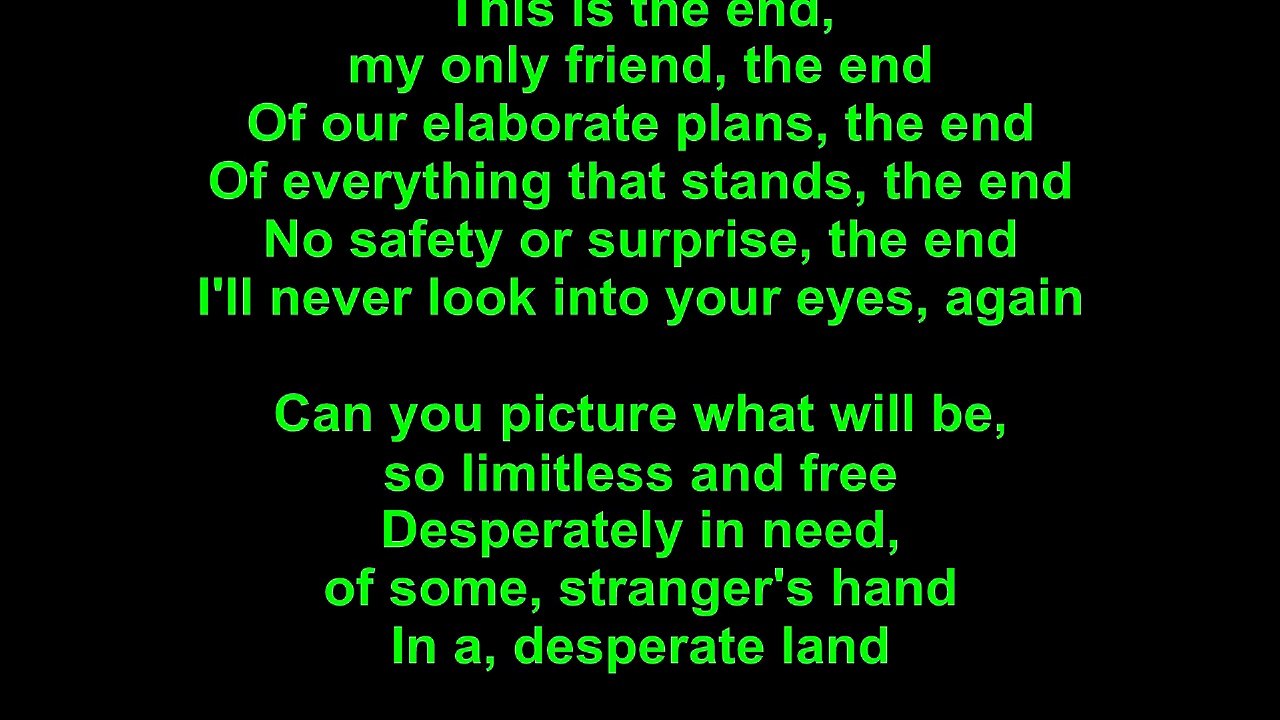 Doors The End Lyrics video Dailymotion