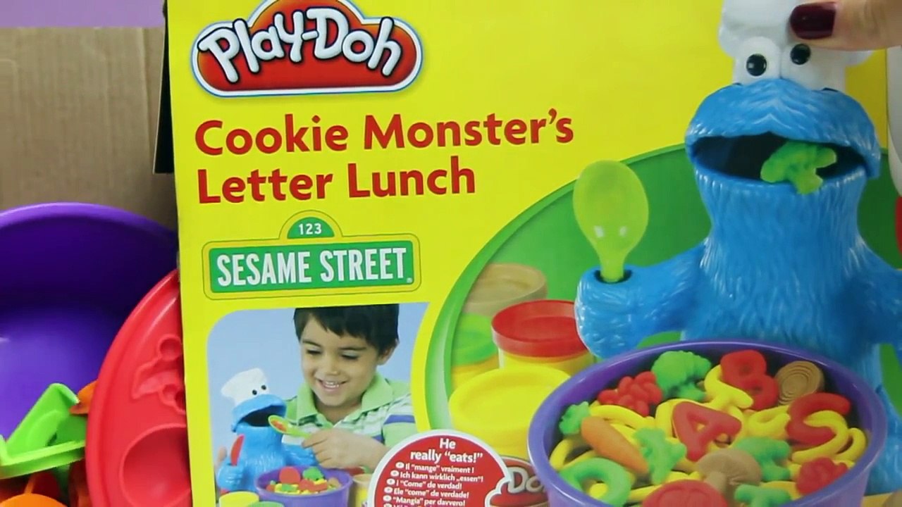 Play Doh Cookie Monster Letter Lunch Mold Cookies Sesame Street Playset