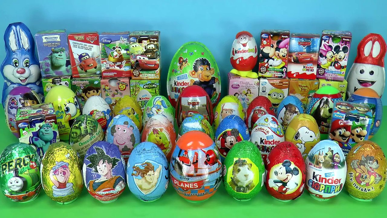 80 Surprise eggs, Маша и Медведь Kinder Surprise Mickey Mouse Disney Pixar Cars 2 Vidéo