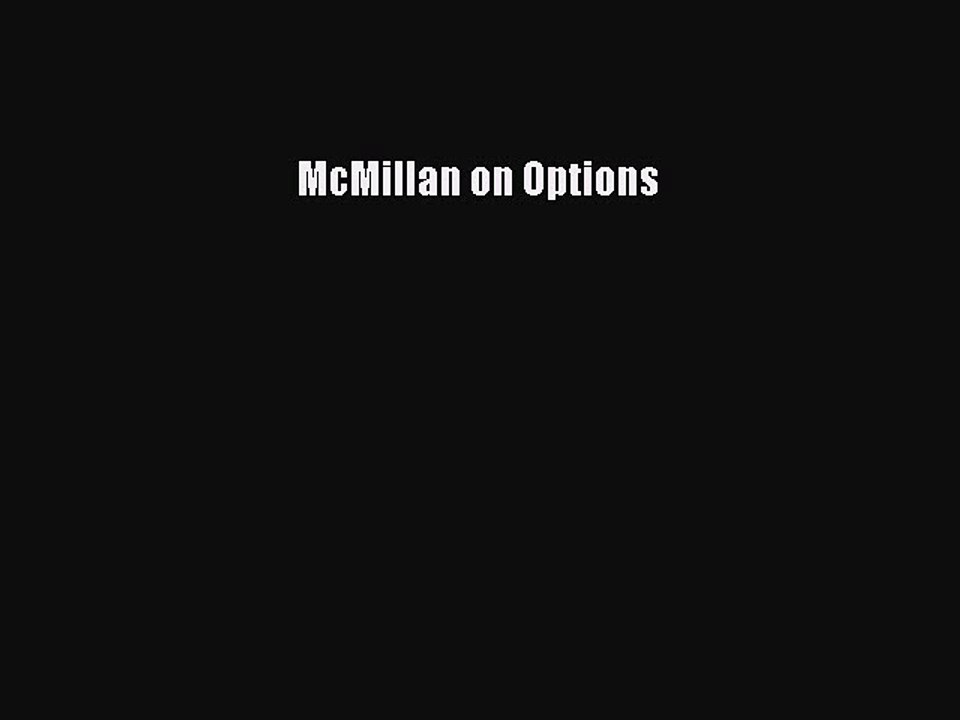 McMillan On Options PDF Free Download
