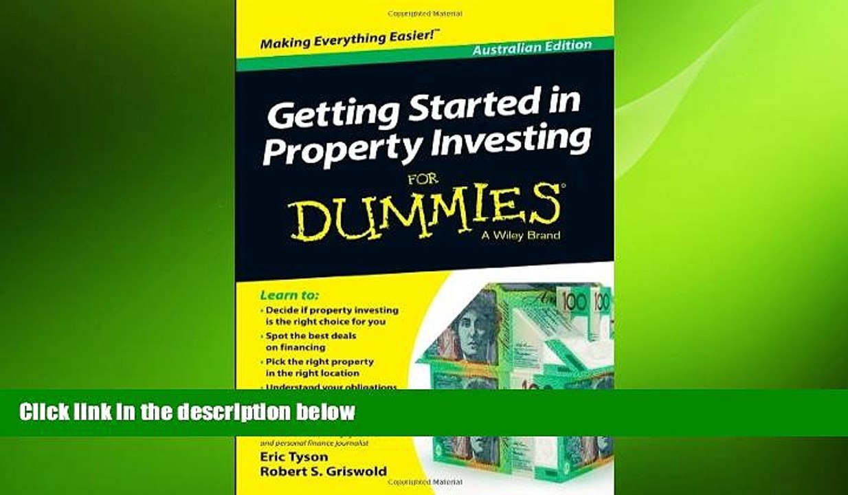 Getting Started In Property Investment For Dummies Australia Invest Walls