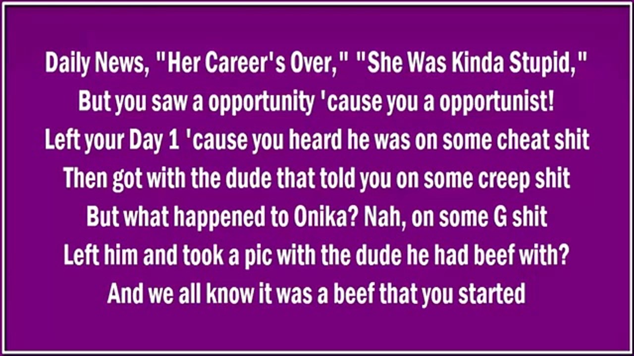 Remy Ma Shether (Lyrics) [Nicki Minaj Diss] Vidéo Dailymotion