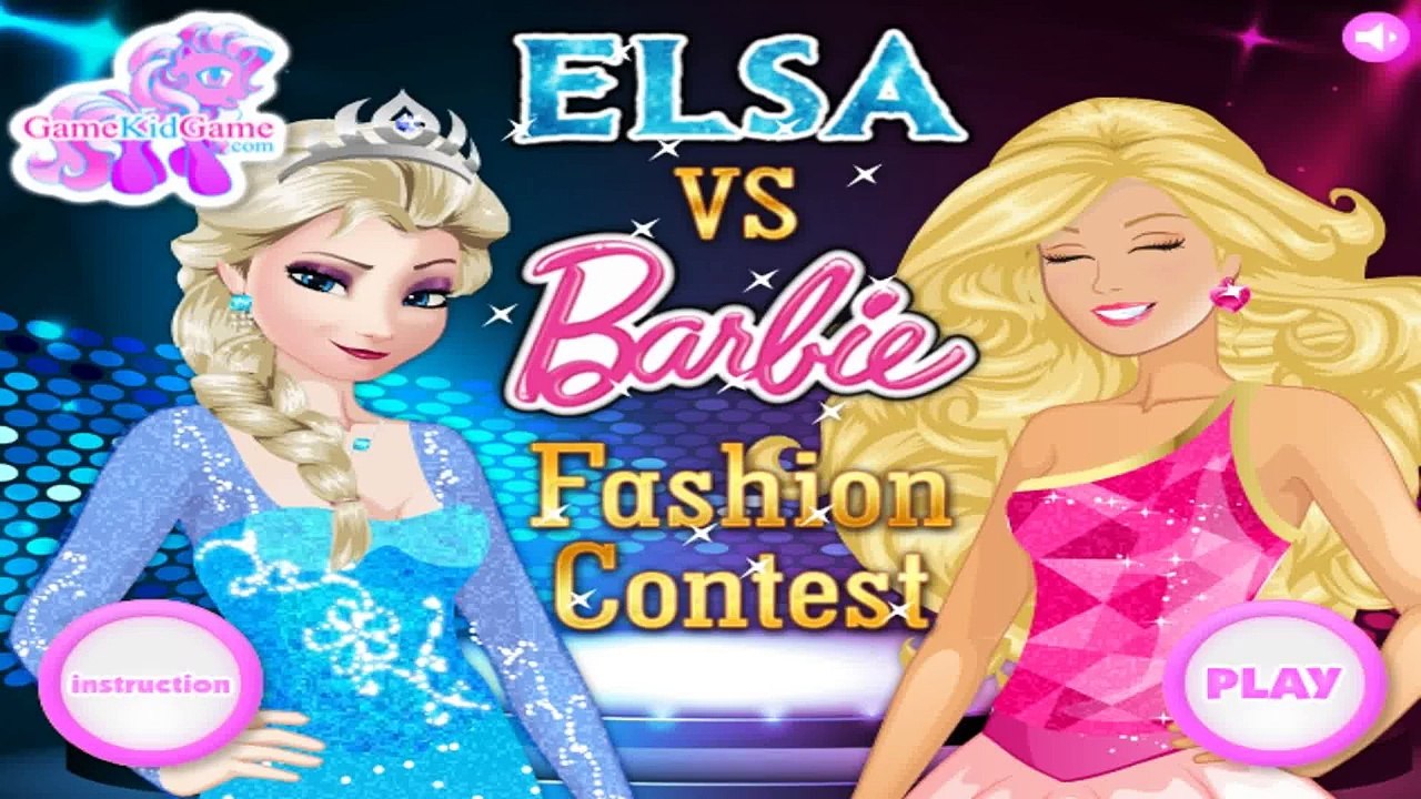 Frozen Movie Games Barbie vs Elsa Fashion Contest Full Game Episodes For Kids new Vidéo