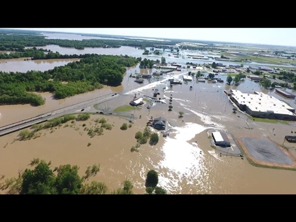 Drone Footage Shows Severe Flooding in Pocahontas From Rising Black