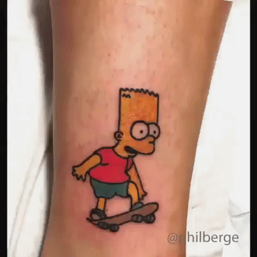 Tattoo Artist Turns 19 Separate Bart Simpsons Tattoos Into One Awesome Piece - Video Dailymotion 1080_x_1080_jpg