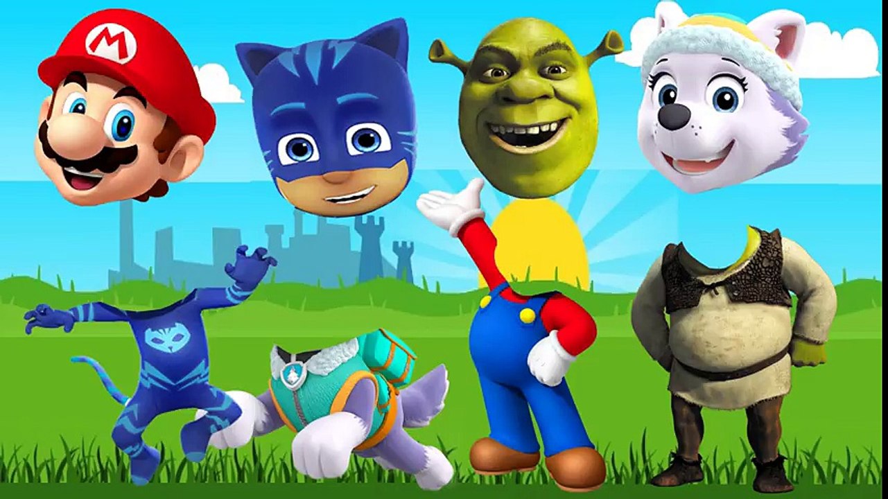 Wrong Heads Pj Mask Mario Shrek Everest Paw Patrol Finger Family Songs