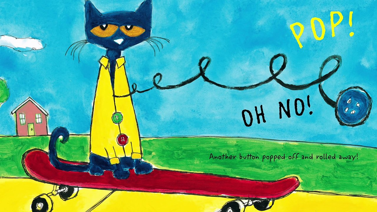 PETE the CAT FOUR GROOVY Buttons Book Rocking in MY SCHOOL shoes