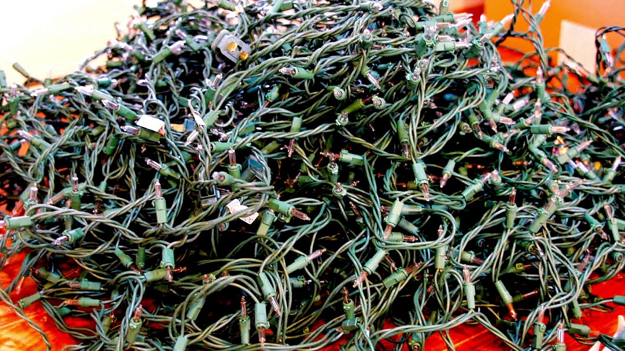 How to take down Christmas lights without getting in a tangle video