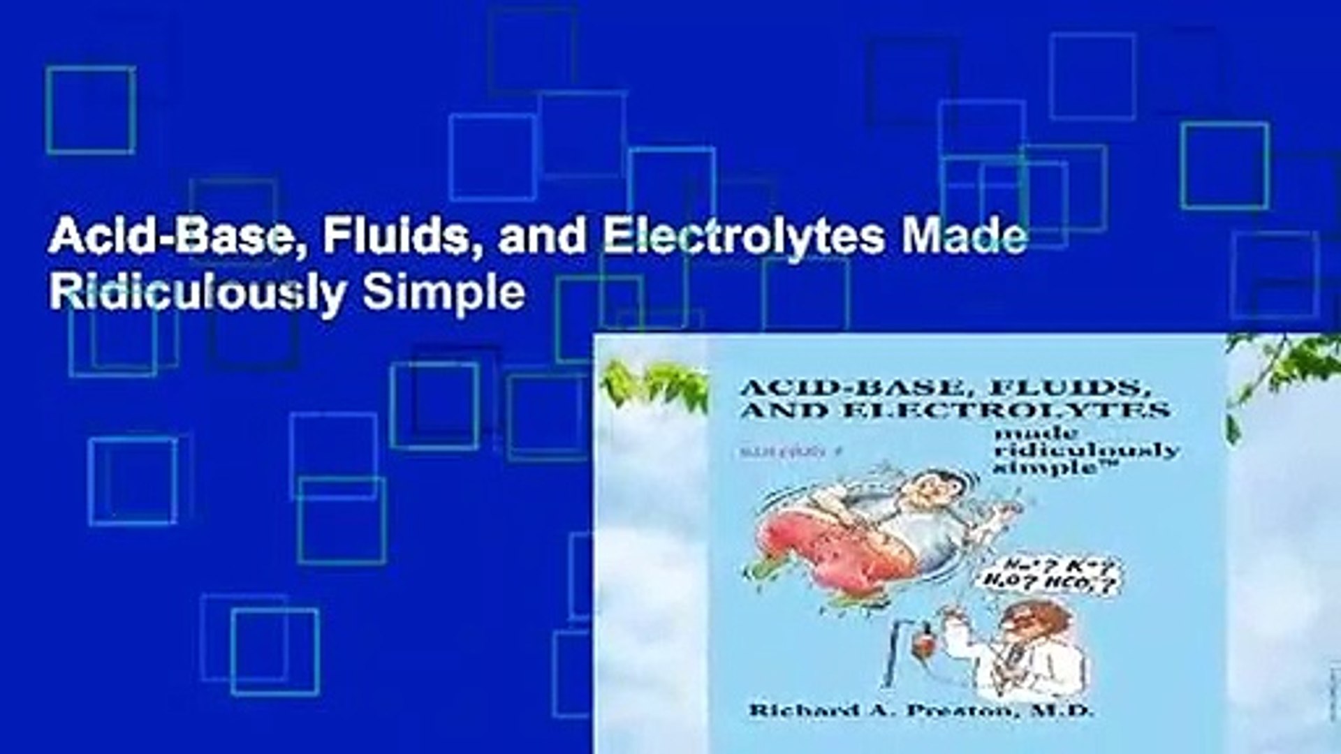 Nephrology Books AcidBase and Electrolytes Made Ridiculously Simple Fluids