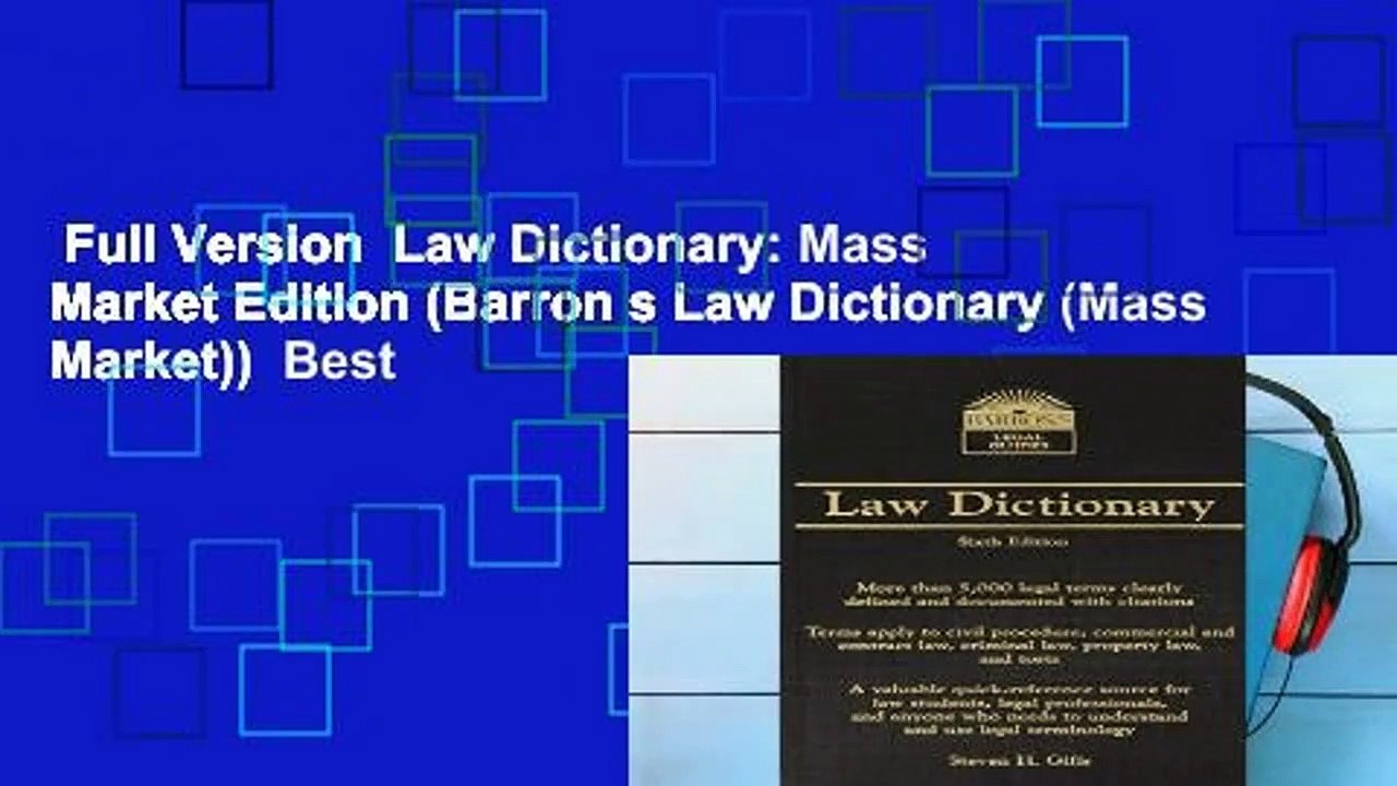 Full Version Law Dictionary Mass Market Edition (Barron s Law