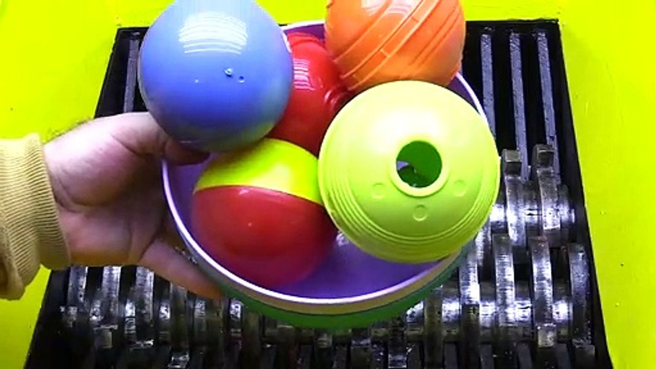 Crush big hard plastic balls with shredder machine! Wise Experiments