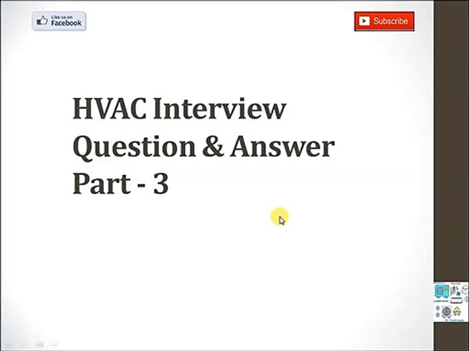 HVAC Interview question and Answer Part3 video Dailymotion