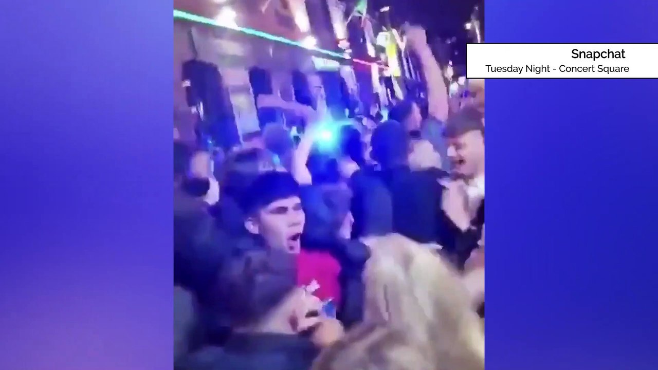 Crowds in concert square before Tier 3 lockdown system. video Dailymotion