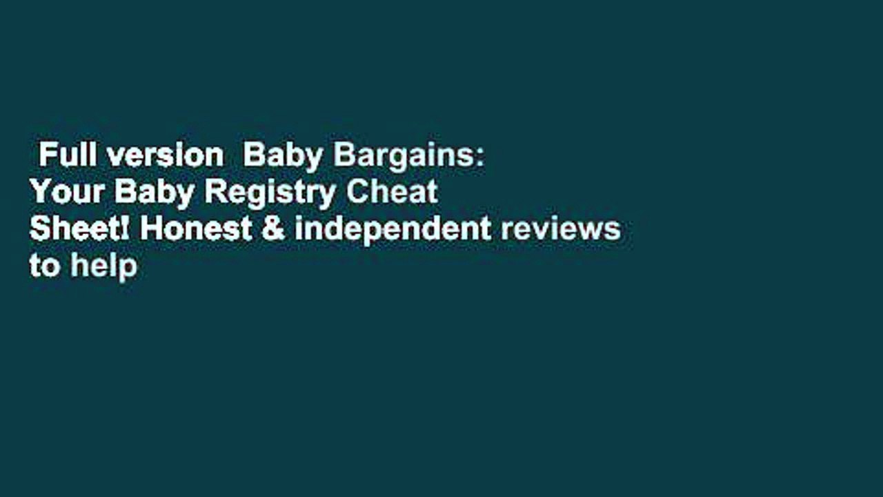 Full version Baby Bargains Your Baby Registry Cheat Sheet! Honest