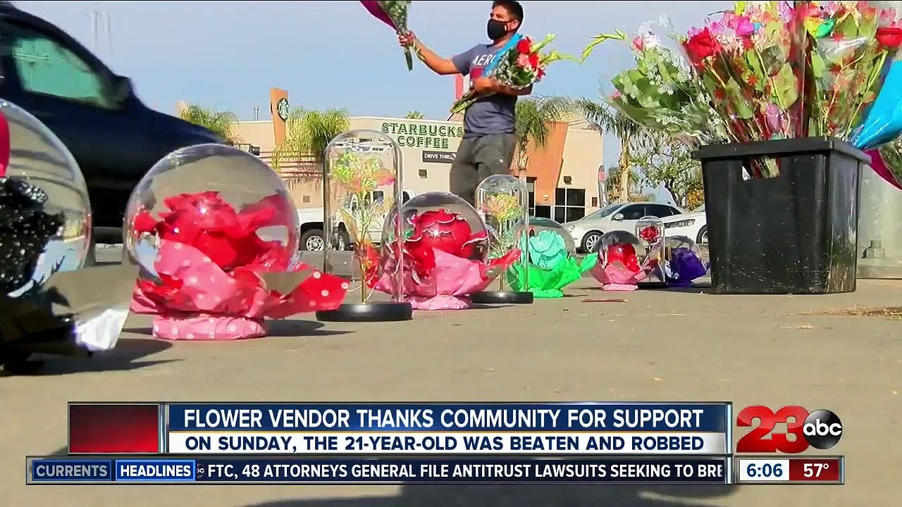 Bakersfield flower vendor thanks community after being robbed Sunday