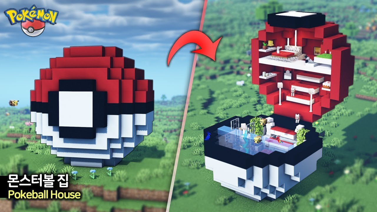 ⛏️ 마인크래프트 포켓몬 몬스터볼 모양 집짓기 __ Minecraft Pokemon Ball House Build Tutorial video Dailymotion