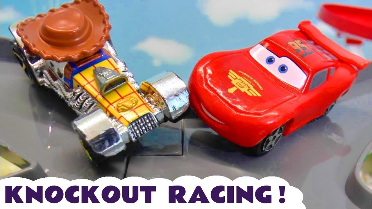 Disney Cars Lightning McQueen Hot Wheels Knockout Racing with Toy Story