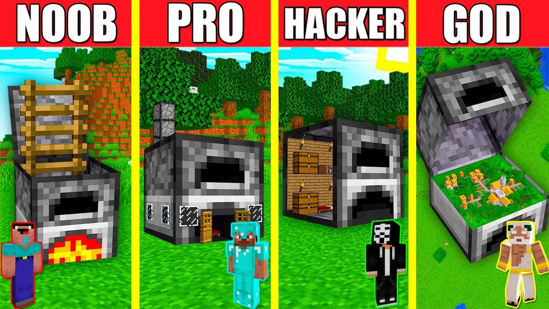 Minecraft_ Furnace House Build Challenge - Noob Vs Pro Vs Hacker Vs God Animation - Video Dailymotion