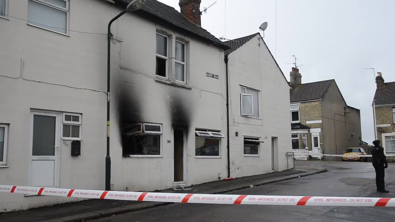 Aftermath of fire at house in Albert Road, Chatham