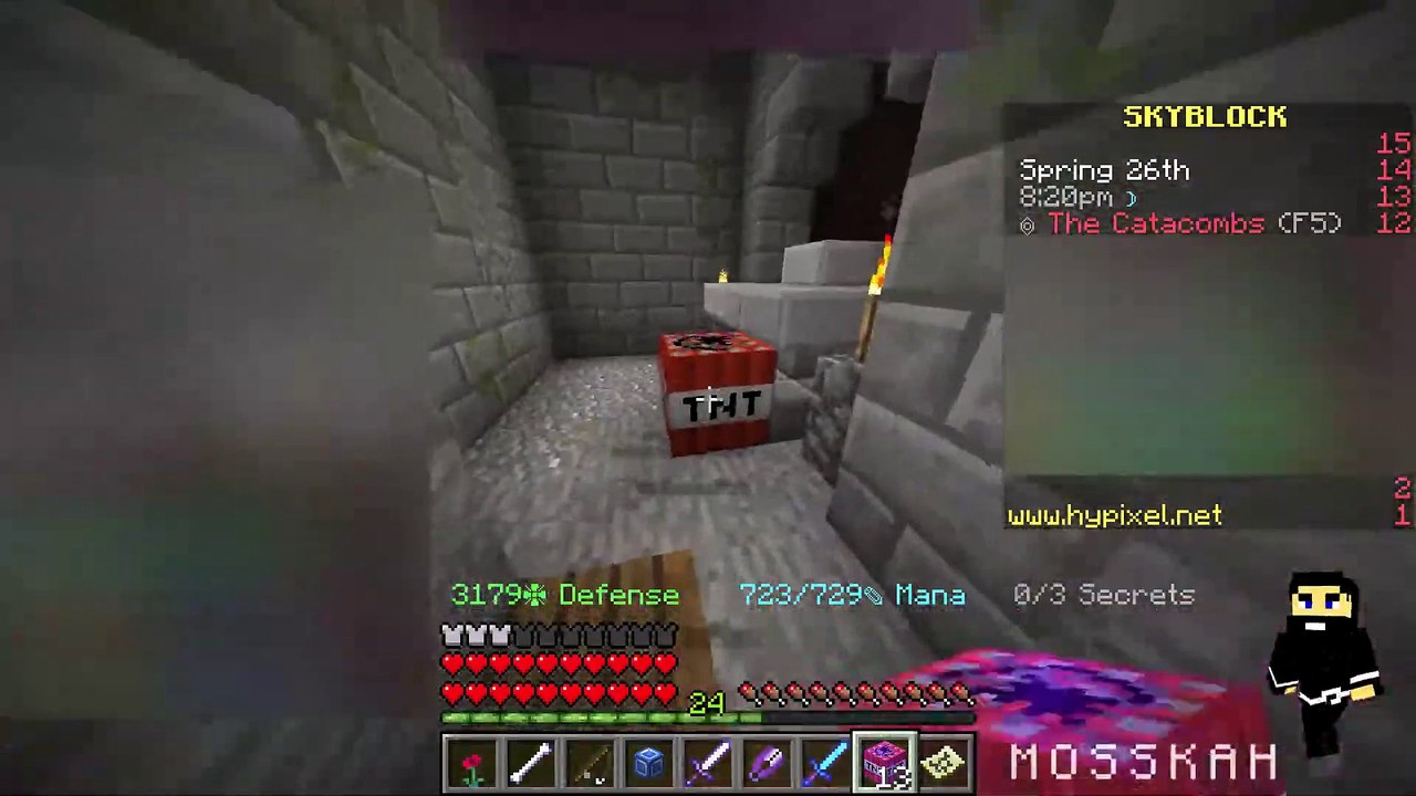 Guide, trap room 2 Hypixel's skyblock dungeons, Minecraft video