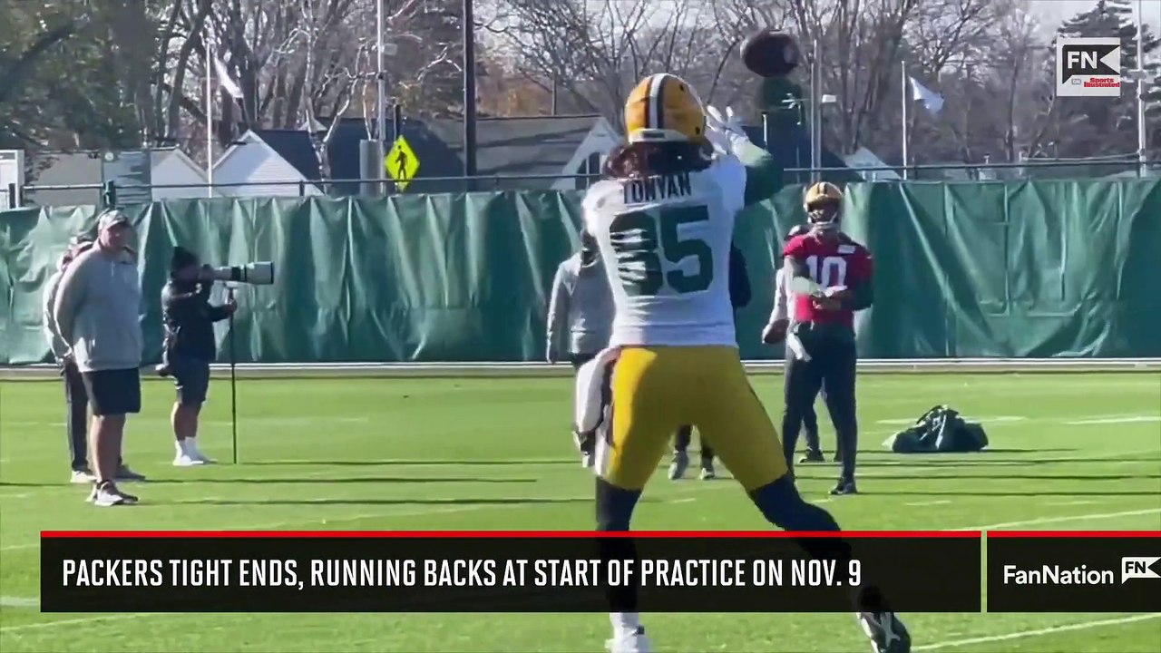 Packers Tight Ends, Running Backs at Start of Practice on Nov. 9