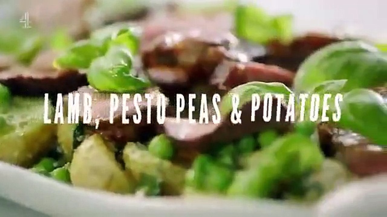 Jamie's Quick and Easy Food Se3 Ep04 Lamb, Pesto Peas, Pear and