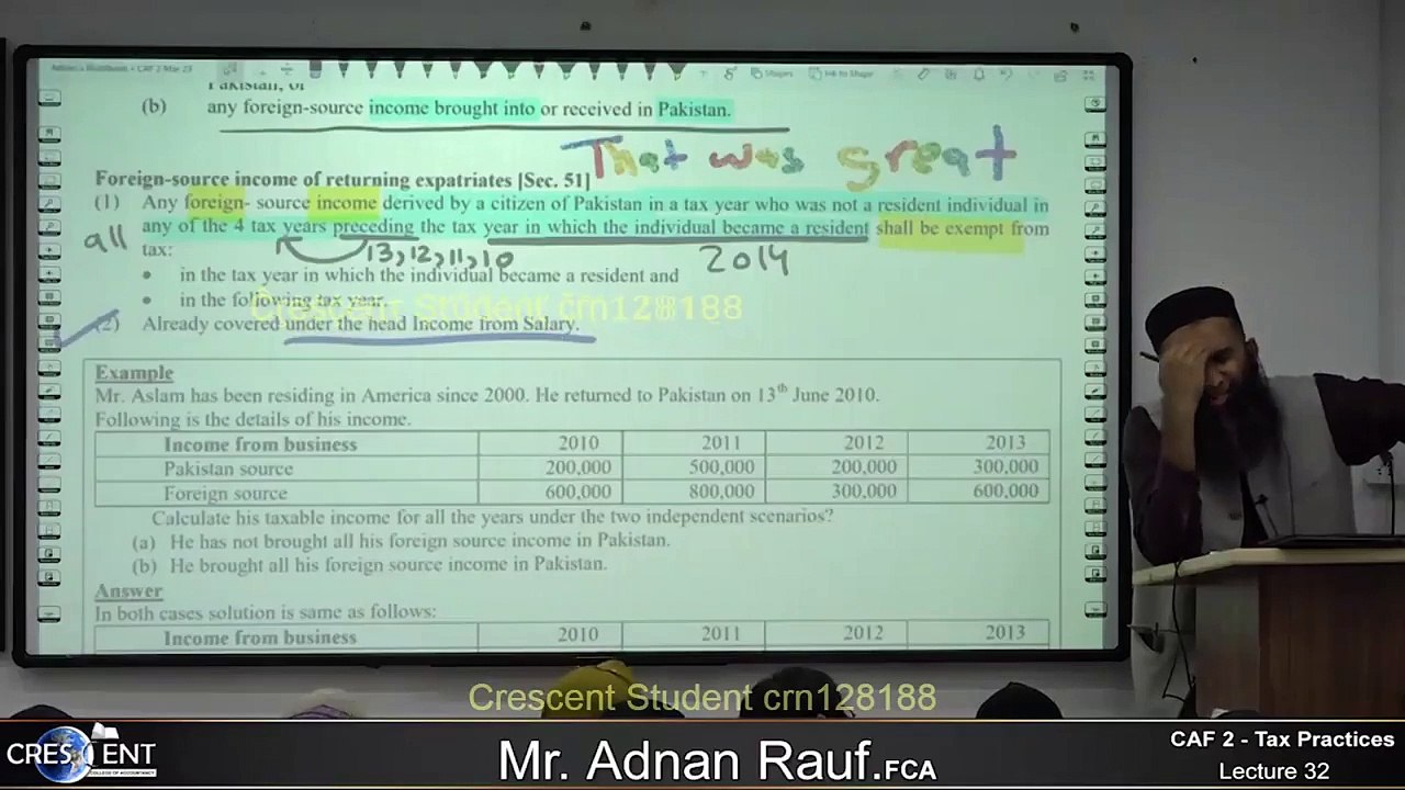 CAF2 Lecture 32 Tax sir Adnan Rauf 2023 video Dailymotion